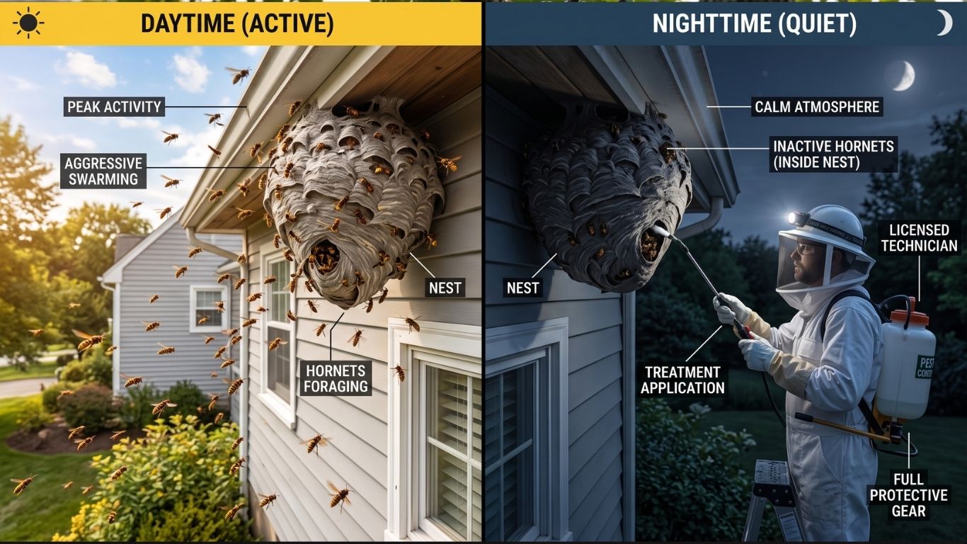 Best Time to Kill a Hornets Nest: Night vs Day 4 Best Time to Kill Hornets Nest: Night vs Day