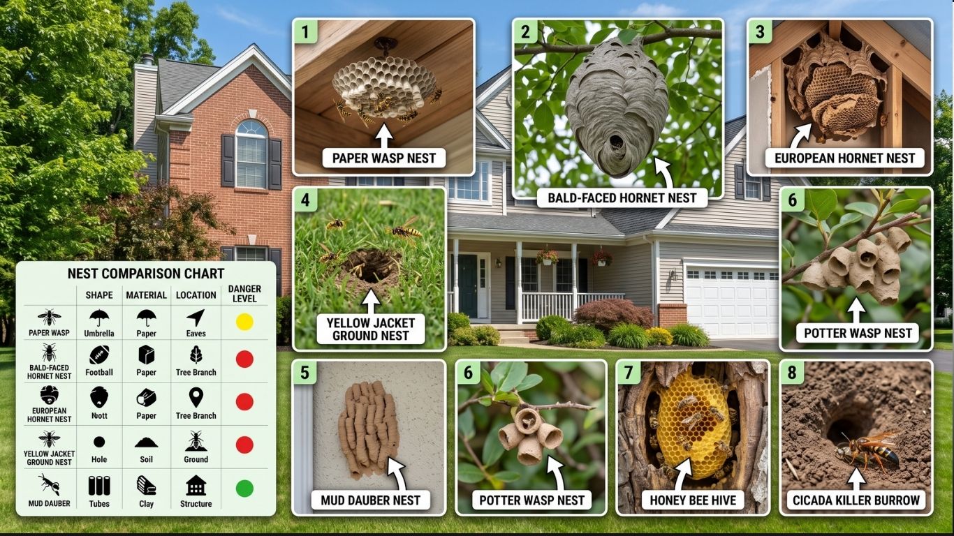 Wasp Nest Identification: Every Type With Photos 2 Wasp Nest Identification Chart Best Every Type Explain 2026