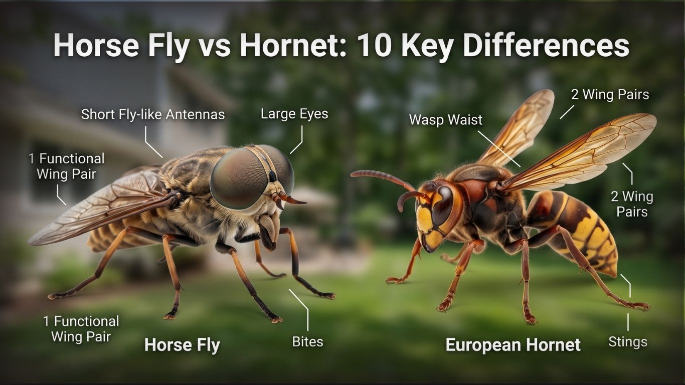 Horse Fly vs Hornet: 10 Key Differences to Know